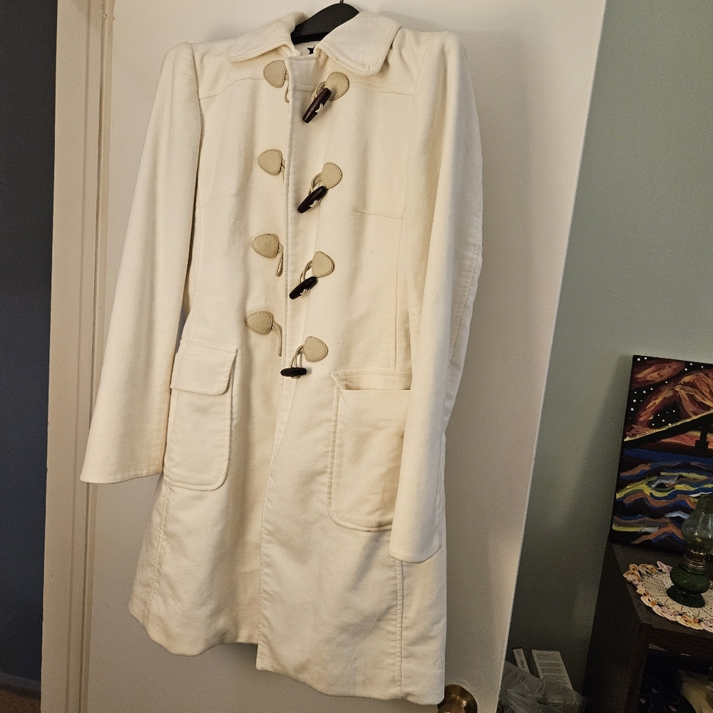 Gap Cream and Brown Coat Size M